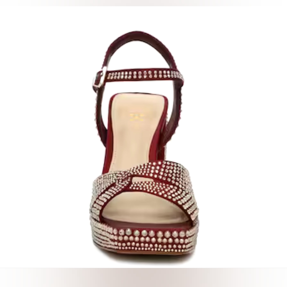🐾VINCE CAMUTO VP-Pava Platform Heels in Burgundy Bordo Satin - Picture 4 of 17